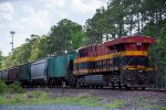 KCS 4814 shoves a grain train west on the UP Houston Sub 